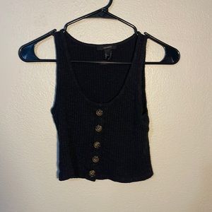 Sweater tank top with buttons